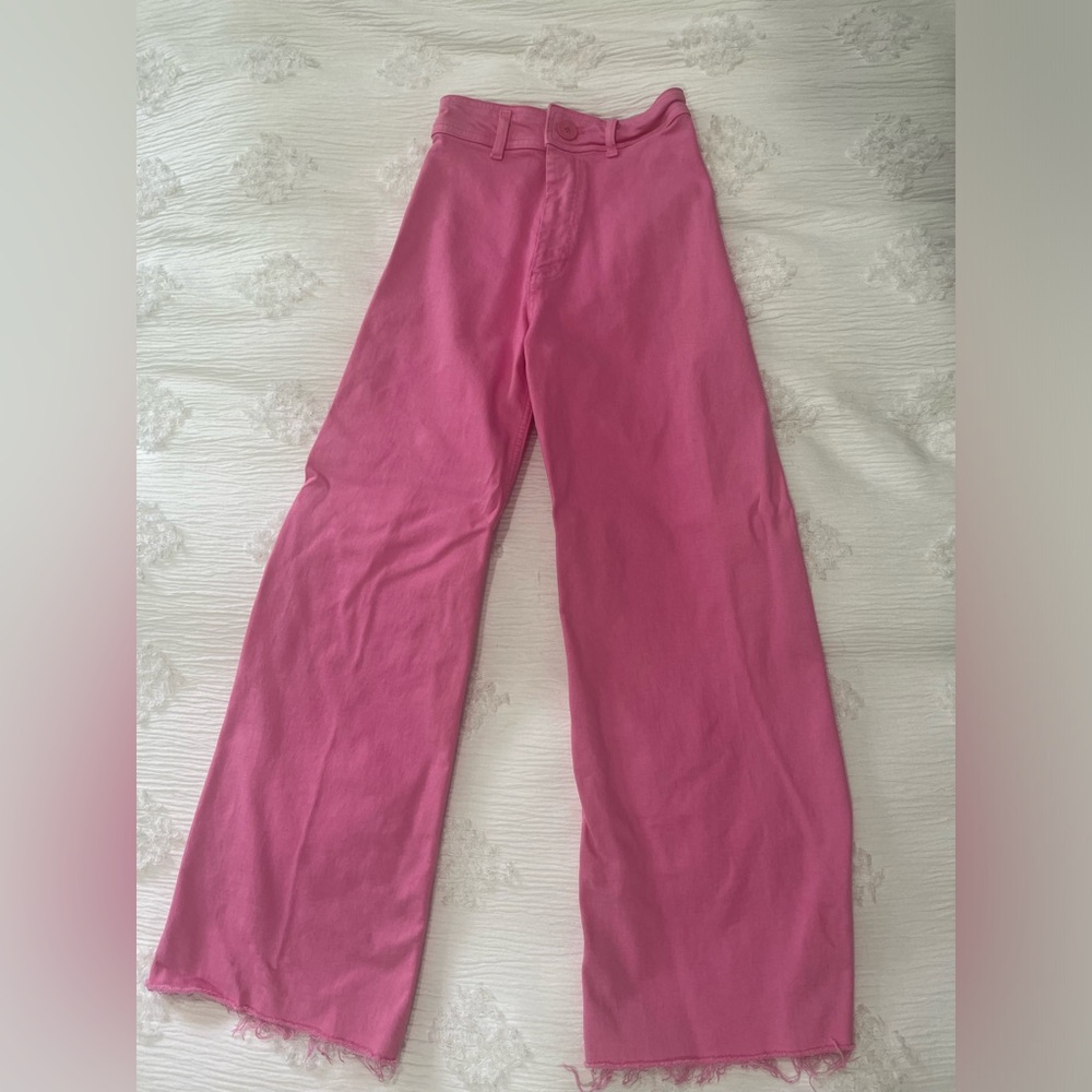 Pink wide leg Zara Jeans